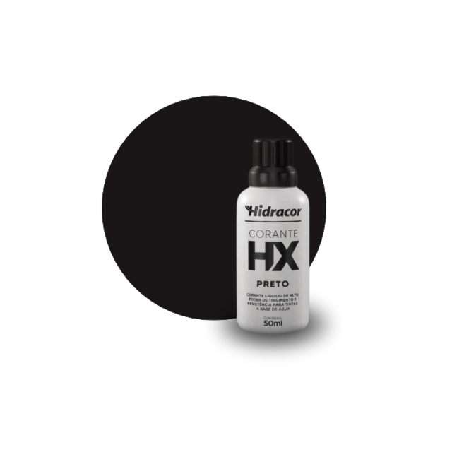 Corante Liquido Hx Base Água 50ml Preto - Hidracor  Corante Liquido Hx Base Água 50ml Preto - Hidracor