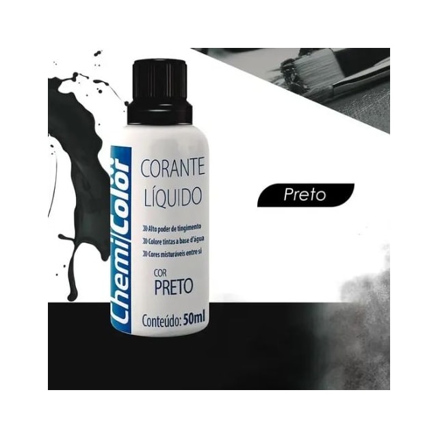 Corante Líquido Preto 50ml - Chemicolor