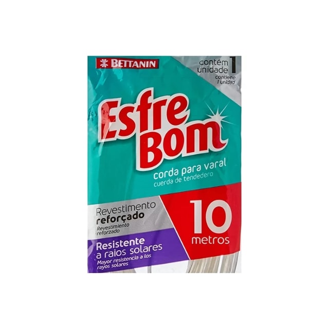 Corda para Varal Revestida Branca 10M EsfreBom - BETTANIN Corda para Varal Revestida Branca 10M EsfreBom - BETTANIN