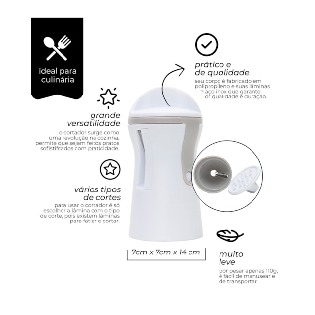 Cortador De Legumes Em Espiral Produto 3 Em 1 Mimo Style