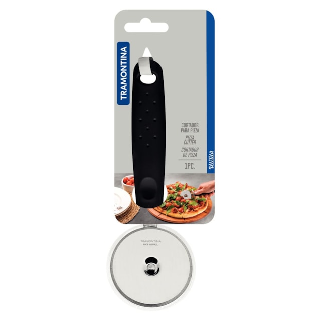 Cortador para Pizza Tramontina Utilitá Preto em Aço Inox Cortador para Pizza Tramontina Utilitá Preto em Aço Inox