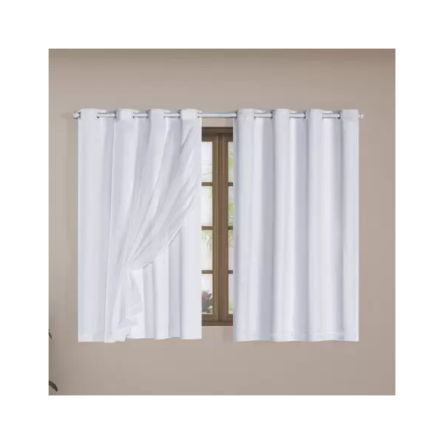 Cortina Blackout Branca com Cinza 260X170 - BELLA JANELA Cortina Blackout Branca com Cinza 260X170 - BELLA JANELA