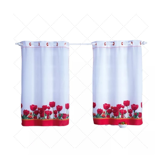 Cortina Com Ilhós De Varão Oxford Sublimado 2 X 1,30 M Cortina Com Ilhós De Varão Oxford Sublimado 2 X 1,30 M