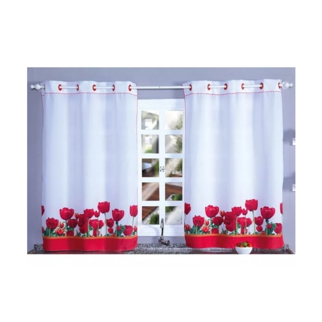 Cortina Com Ilhós De Varão Oxford Sublimado 2 X 1,30 M Cortina Com Ilhós De Varão Oxford Sublimado 2 X 1,30 M