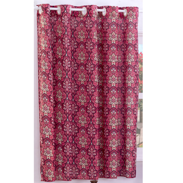 Cortina de Malha Estampada 2 metros Deccoralle Vermelho Cortina de Malha Estampada 2 metros Deccoralle Vermelho