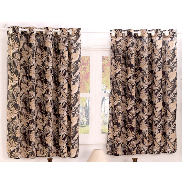 Cortina de Malha Estampada 2 metros Floral Deccoralle Preto Cortina de Malha Estampada 2 metros Floral Deccoralle Preto