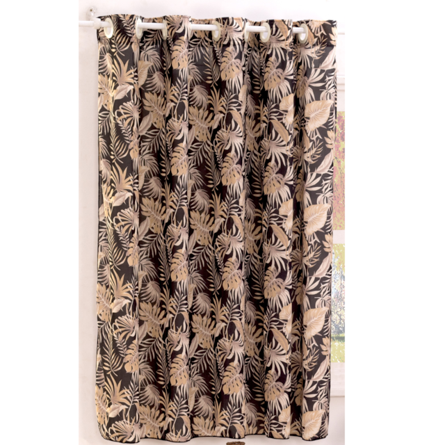 Cortina de Malha Estampada 2 metros Floral Deccoralle Preto Cortina de Malha Estampada 2 metros Floral Deccoralle Preto