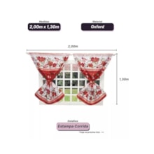 Cortina De Varão Flores Vermelhas 2,00mt Com Prendedores Cortina De Varão Flores Vermelhas 2,00mt Com Prendedores