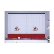 Cortina De Varão Rosas Brancas Delicada 2,00x1,30mt Cortina De Varão Rosas Brancas Delicada 2,00x1,30mt