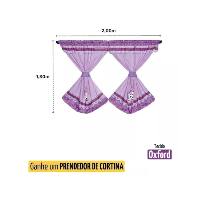 Cortina Para Janela De Cozinha Estampa De Vaquinha 2,00x1,30 Cortina Para Janela De Cozinha Estampa De Vaquinha 2,00x1,30