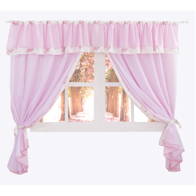 Cortina para quarto Lola Rosa 2 metros Deccoralle Cortina para quarto Lola Rosa 2 metros Deccoralle