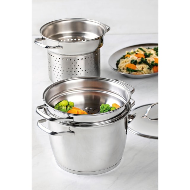 Cozi-vapore Tramontina Allegra em Aço Inox 20 cm 2,2 L