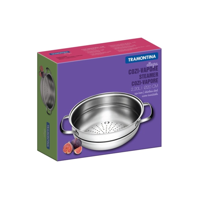 Cozi-vapore Tramontina Allegra em Aço Inox 20 cm 2,2 L Cozi-vapore Tramontina Allegra em Aço Inox 20 cm 2,2 L