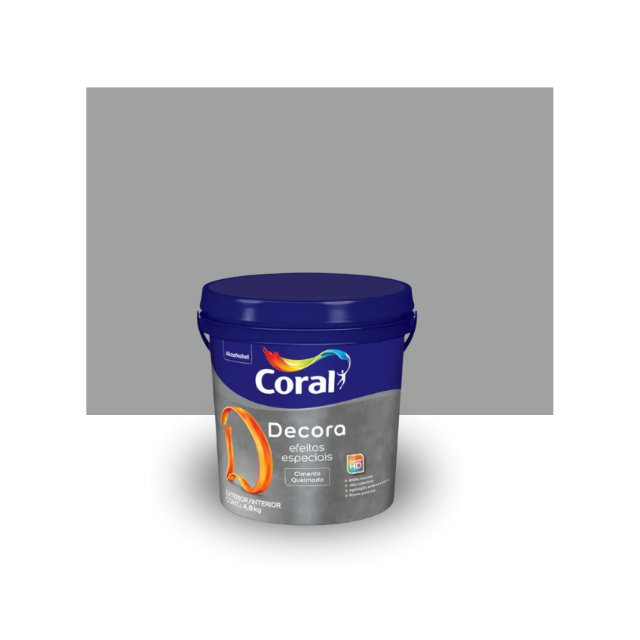 Decora Efeito Cimento Queimado Cultura Grega 4,8Kg - CORAL Decora Efeito Cimento Queimado Cultura Grega 4,8Kg - CORAL