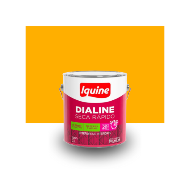 Dialine Seca Rápido Alto Brilho Amarelo 3L - IQUINE Dialine Seca Rápido Alto Brilho Amarelo 3L - IQUINE