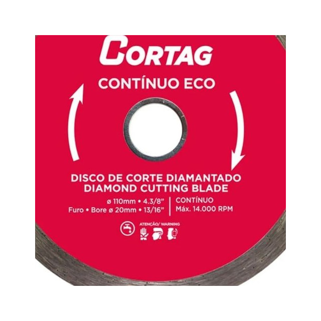 Disco de Corte Diamantado Contínuo 100mm - Cortag