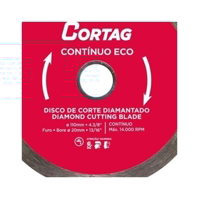Disco de Corte Diamantado Contínuo 100mm - Cortag Disco de Corte Diamantado Contínuo 100mm - Cortag