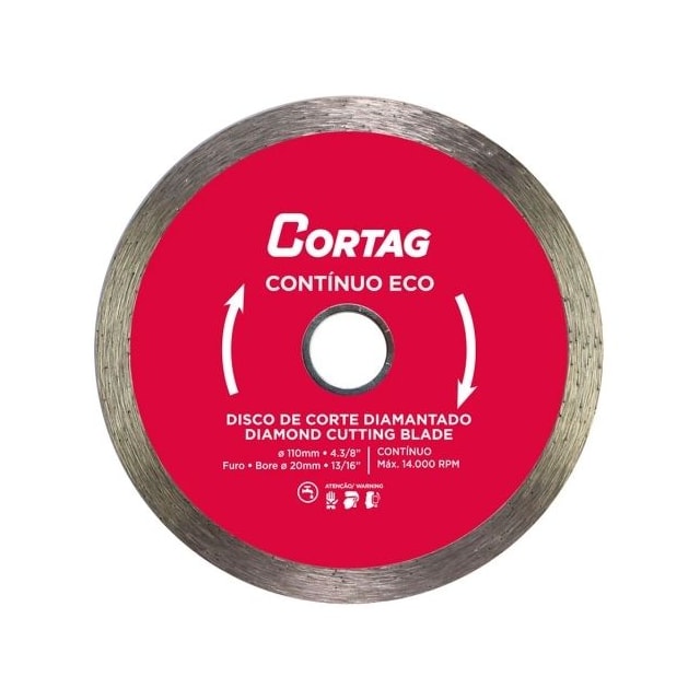 Disco de Corte Diamantado Contínuo 100mm - Cortag Disco de Corte Diamantado Contínuo 100mm - Cortag