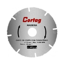 Disco de Corte Tungstênio para Madeira 100mm - Cortag