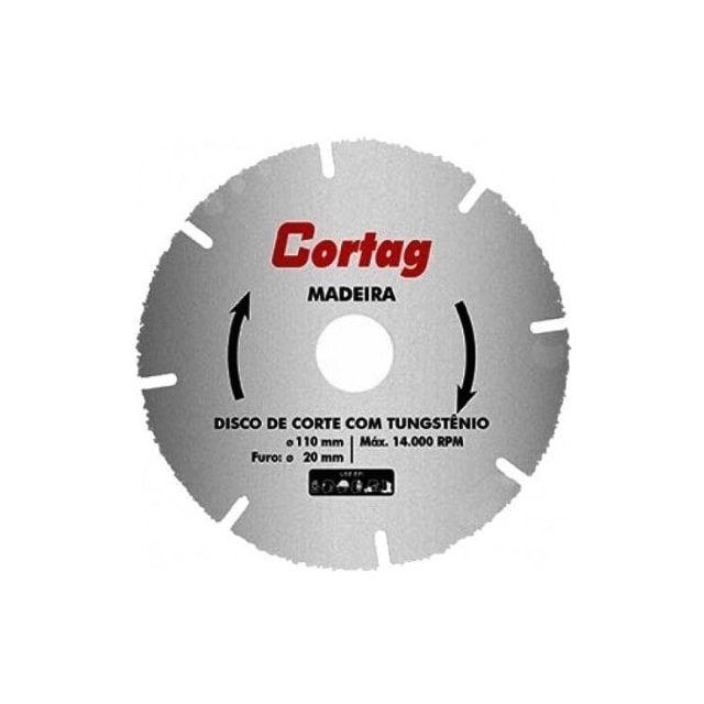 Disco de Corte Tungstênio para Madeira 100mm - Cortag