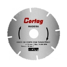 Disco de Corte Tungstênio para Madeira 100mm - Cortag Disco de Corte Tungstênio para Madeira 100mm - Cortag
