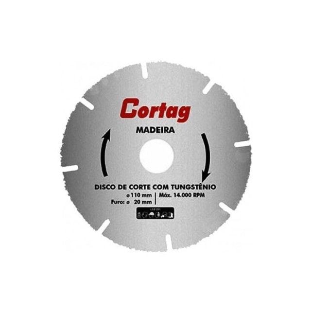 Disco de Corte Tungstênio para Madeira 100mm - Cortag Disco de Corte Tungstênio para Madeira 100mm - Cortag