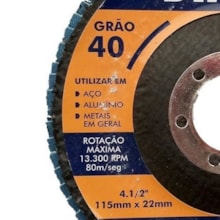 Disco de Lixa Grão-40 115x22mm Flap - Dimax