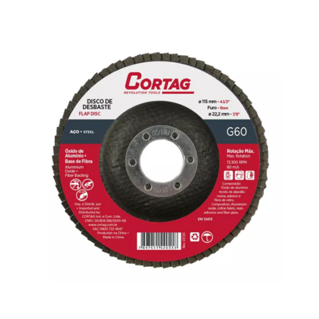 Disco de Lixa Grão 60 115mm - CORTAG Disco de Lixa Grão 60 115mm - CORTAG