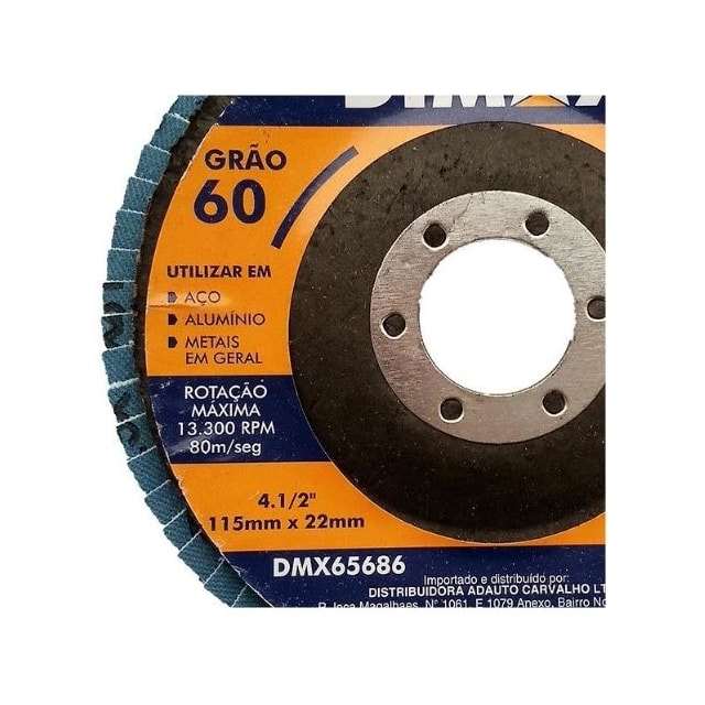 Disco de Lixa Grão-60 115x22mm Flap - Dimax