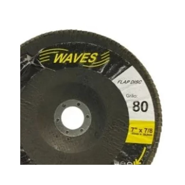 Disco de Lixar Flap 7" Grão 80 - Waves  Disco de Lixar Flap 7" Grão 80 - Waves
