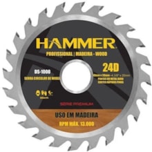 Disco de Serra para Madeira 4.3/8 x 20mm 24 Dentes - Hammer