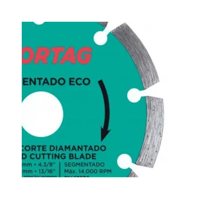 Disco Diamantado Segmentado ECO 110 x 20mm - Cortag 