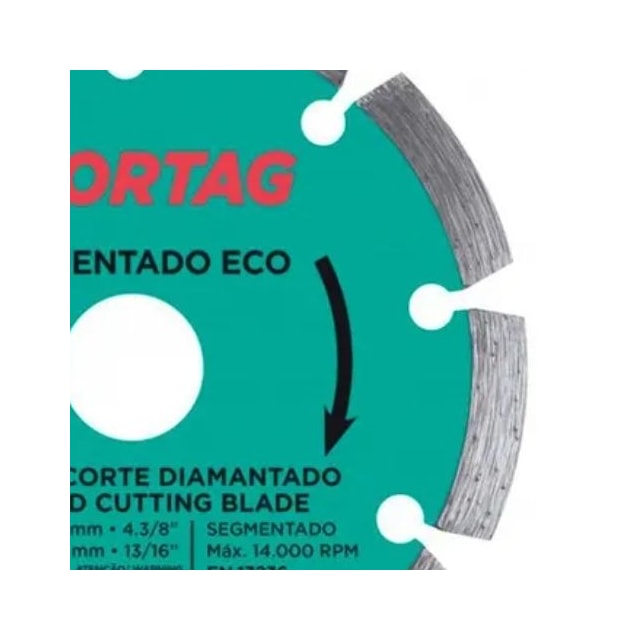 Disco Diamantado Segmentado ECO 110 x 20mm - Cortag  Disco Diamantado Segmentado ECO 110 x 20mm - Cortag