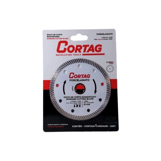 Disco Diamantado Turbo 110mm Porcelanato - Cortag Disco Diamantado Turbo 110mm Porcelanato - Cortag