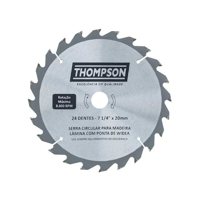 Disco Serra Circular  7" x 1/4"  24 Dentes - Thompson