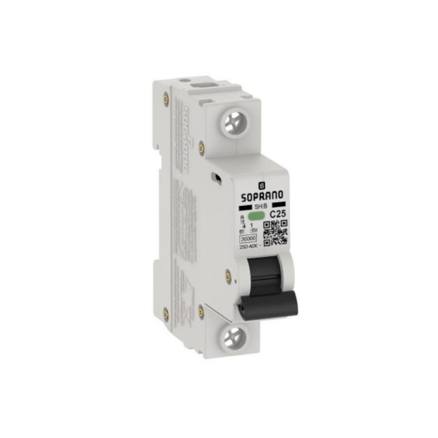Disjuntor 1P Curva C 25A - SOPRANO