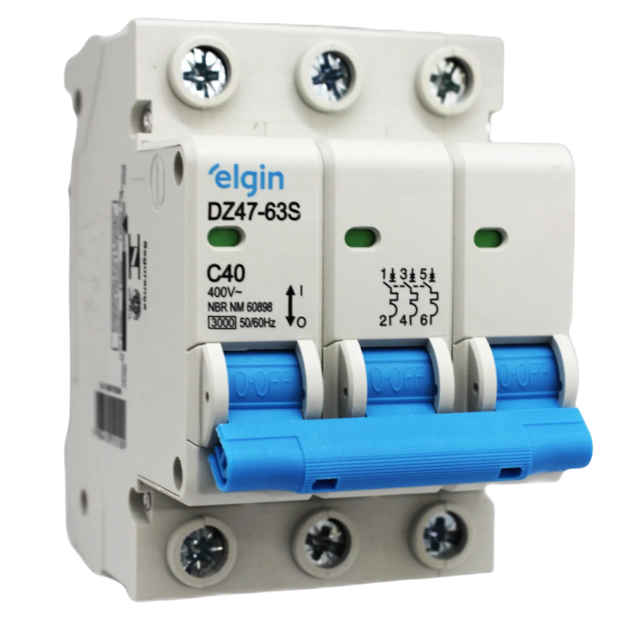 Disjuntor 3P Curva C 40A - ELGIN