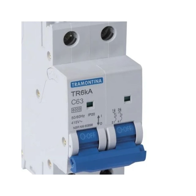 Disjuntor Bipolar 63 Âmpres - TRAMONTINA Disjuntor Bipolar 63 Âmpres - TRAMONTINA