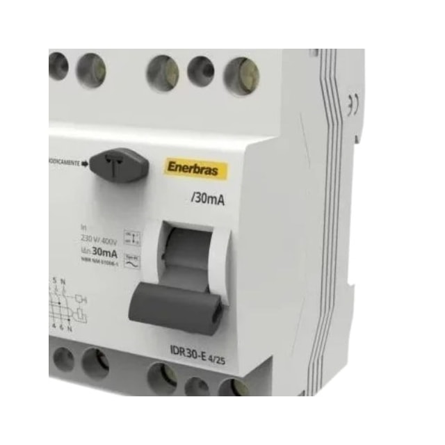 Disjuntor Diferencial Residencial 30mA 4P 40A - Enerbras Disjuntor Diferencial Residencial 30mA 4P 40A - Enerbras