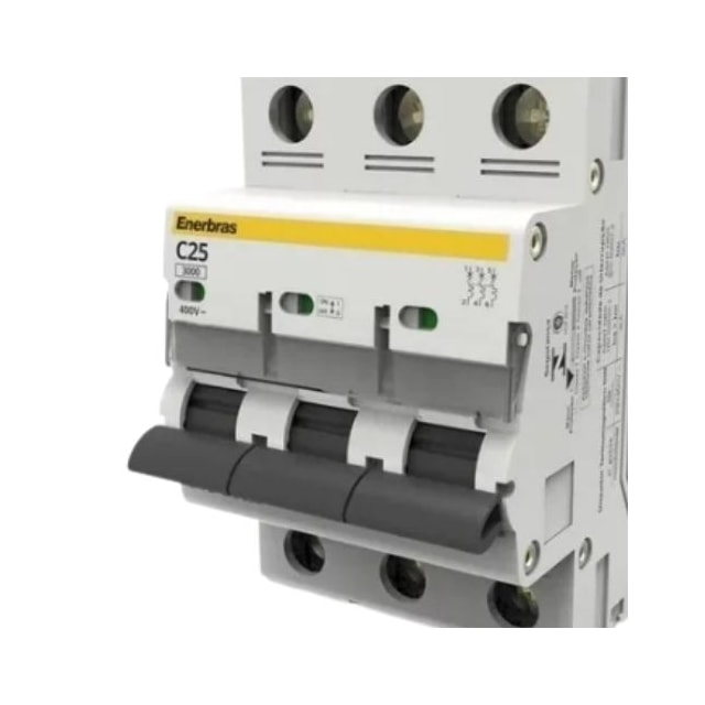 Disjuntor Tripolar 25A DIN 3KA C - Enerbras Disjuntor Tripolar 25A DIN 3KA C - Enerbras