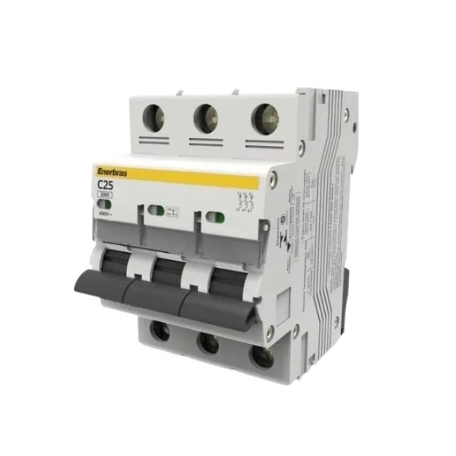 Disjuntor Tripolar 25A DIN 3KA C - Enerbras Disjuntor Tripolar 25A DIN 3KA C - Enerbras