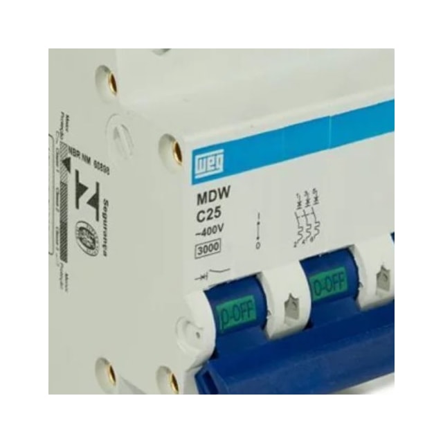 Disjuntor Tripolar 25A DIN Curva C - Weg Disjuntor Tripolar 25A DIN Curva C - Weg