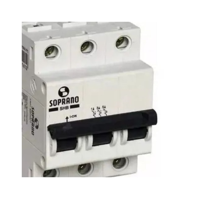 Disjuntor Tripolar 40A DIN Curva C - Soprano Disjuntor Tripolar 40A DIN Curva C - Soprano