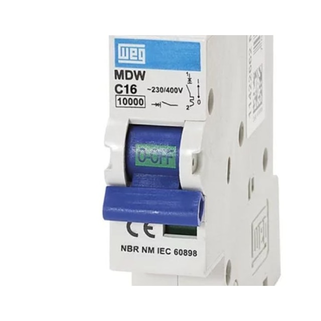 Disjuntor Unipolar 25A DIN Curva B - Weg Disjuntor Unipolar 25A DIN Curva B - Weg