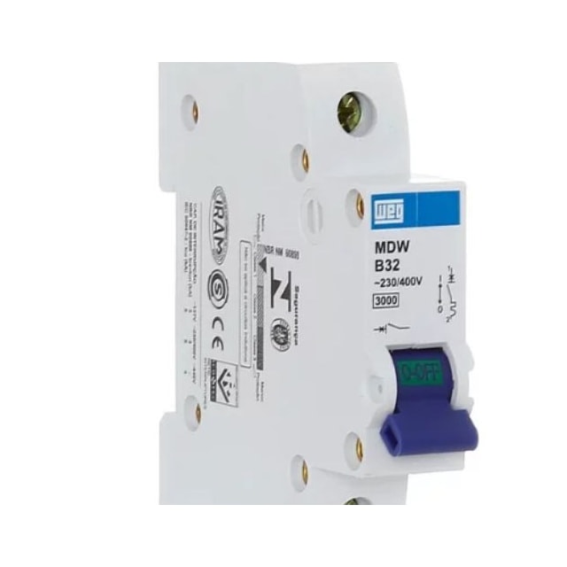 Disjuntor Unipolar Din Curva B 32A 3Ka - Weg Disjuntor Unipolar Din Curva B 32A 3Ka - Weg
