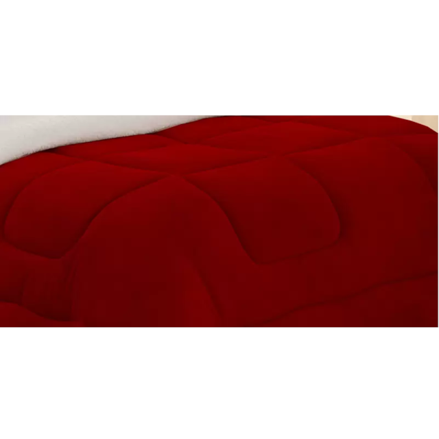 Edredom Coberdrom King Sherpa Pele de Carneiro c/ Soft Deccoralle Vermelho