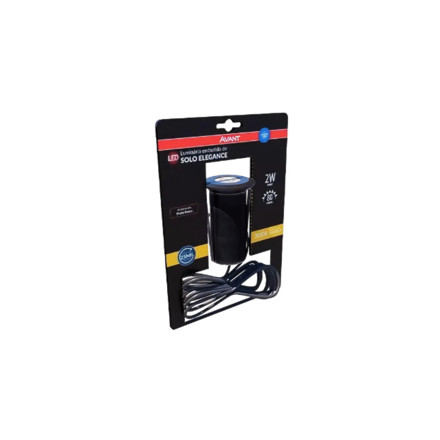 Embutido de Piso Preto 2W 3000K - AVANT