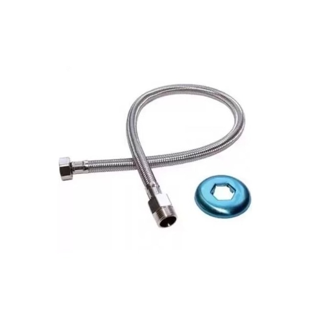 Engate Flexível Trançado 1/2" 60cm Aço Inox - Delta Metais  Engate Flexível Trançado 1/2" 60cm Aço Inox - Delta Metais