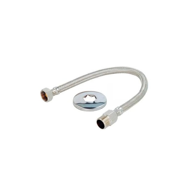 Engate Flexível Trançado 1/2" 60cm Aço Inox - Delta Metais  Engate Flexível Trançado 1/2" 60cm Aço Inox - Delta Metais