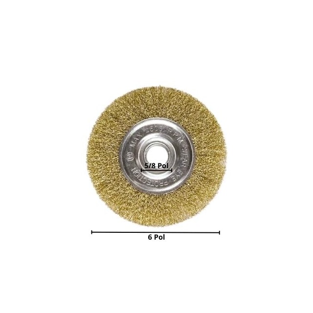 Escova Circular com Haste 4 Pol. Latonado - Worker  Escova Circular com Haste 4 Pol. Latonado - Worker